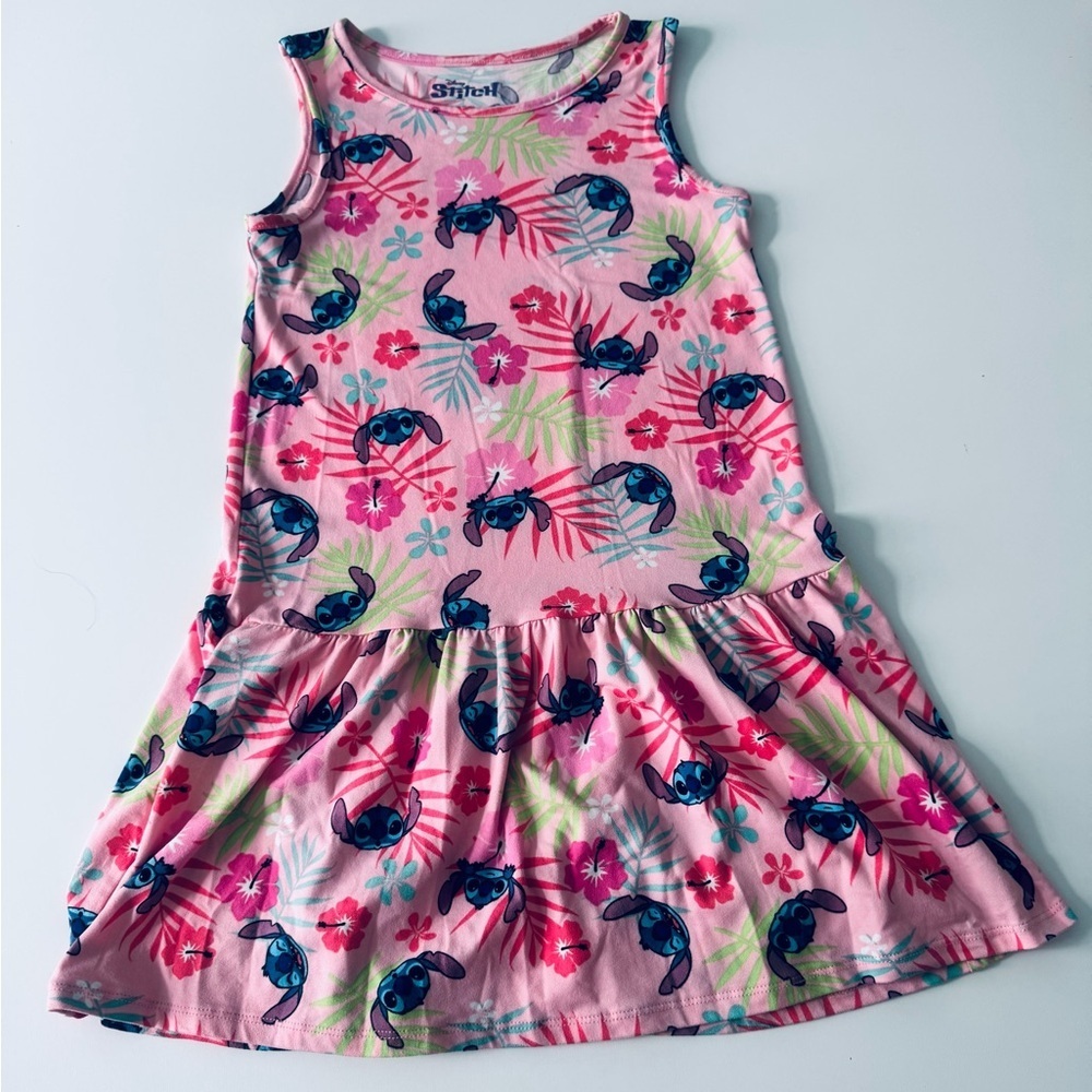Disney Pink Stitch Floral Dress